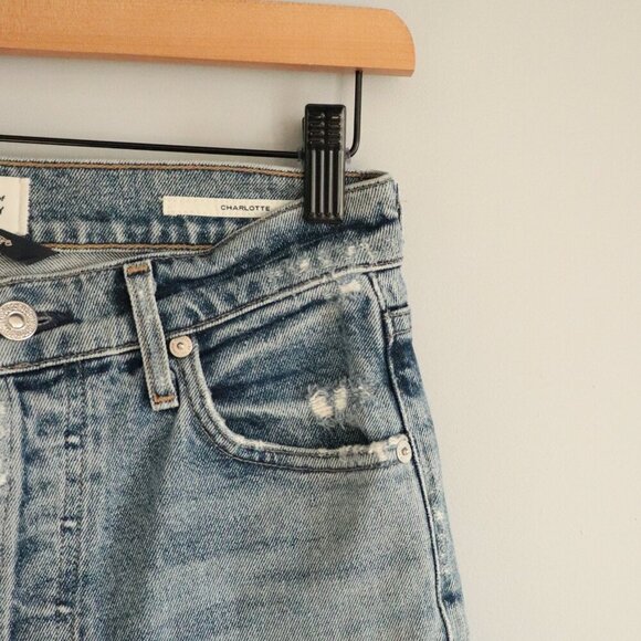 Citizens of Humanity Charlotte Women's 24 Blue Denim High Rise Straight Leg Jean - Picture 5 of 15